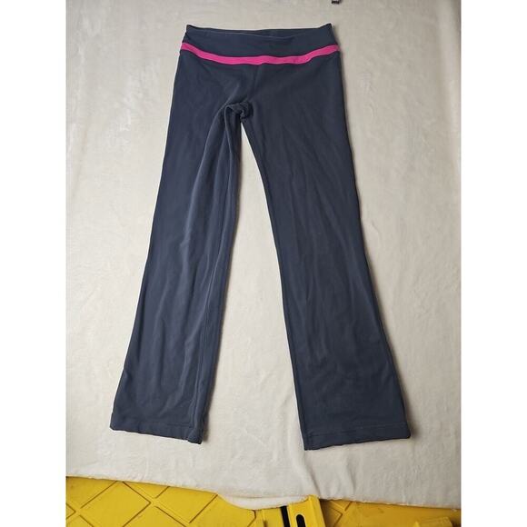Lululemon Leggings Women's 6 Gray With Pink Stripe No Tear Tag Yoga Gorpcorp - Picture 1 of 10